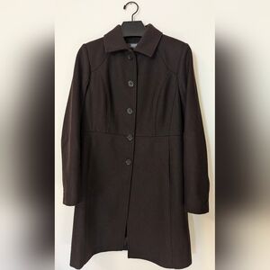 Reaction Kenneth Cole dark brown wool coat size 8